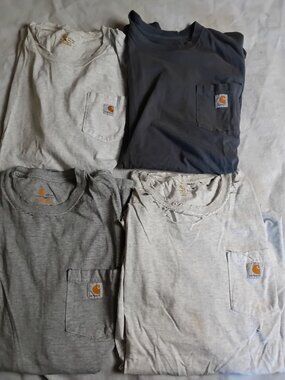 4 Carhartt Shirt Lot Thrashed Pocket Tee 2XL Tall Original Fit K87